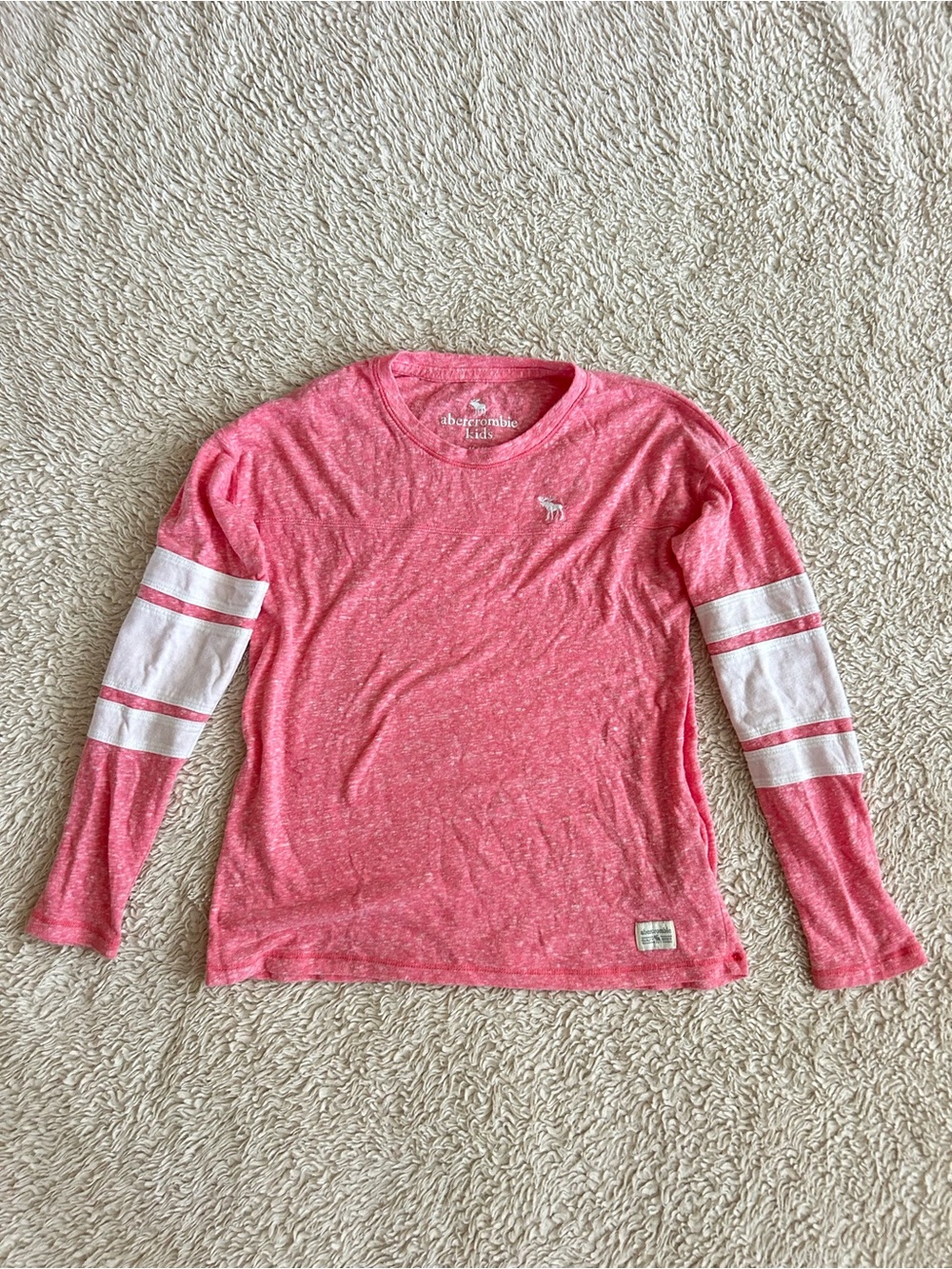 Pink Abercrombie Kids Logo Long Sleeve Top